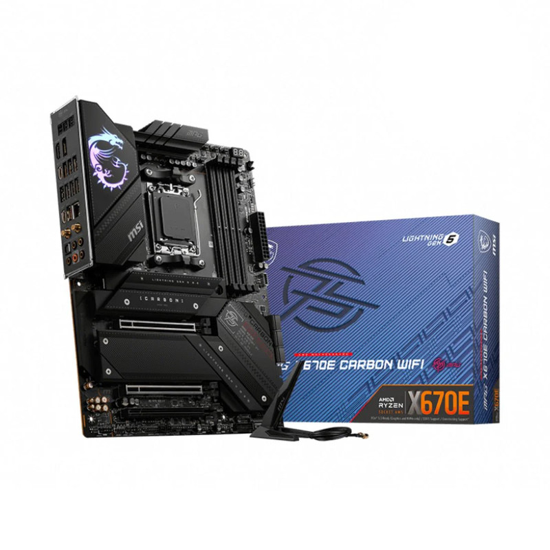 MSI MPG X670E Carbon Gaming WIFI DDR5 AM5 AMD ATX Gaming Motherboard - اللوحة الأم